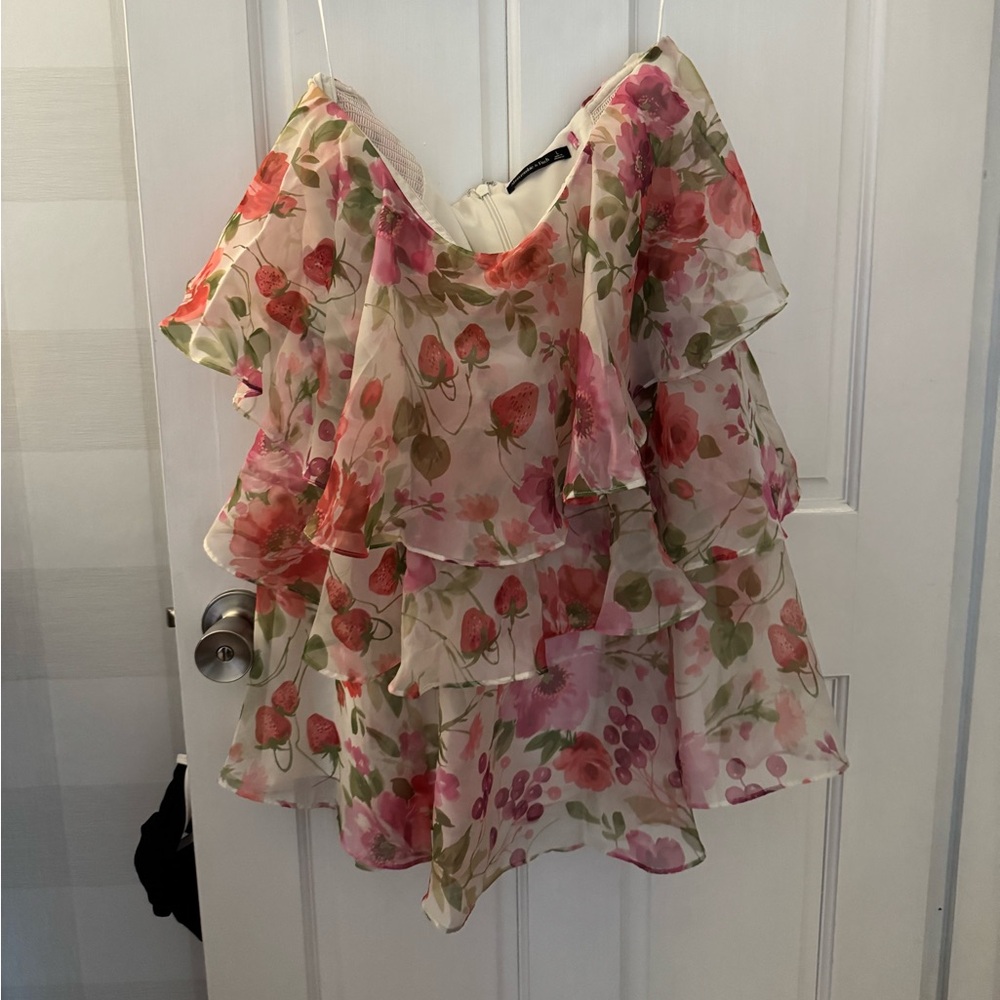 Abercrombie & Fitch Pink Floral Layered Dress